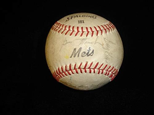 1965 קבוצת Mets של ניו יורק חתמה על בייסבול 26 חתימות w/kranepool mcgraw - כדורי חתימה