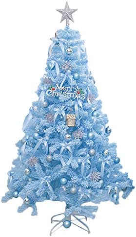 עץ חג מולד נוהר של יומו פרימיום, עץ חג המולד מלאכותי עם קיצונים וקישוטים, קישוט עונתי של חג-כחול 150 סמ