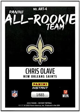 Chris olave ​​RC 2022 Panini Team All-Rookie Team /665ART4 ROOKIE NM+ -MT+ NFL כדורגל קדושים