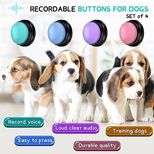 כפתור הקלטת קולי כפתורי כלב לתקשורת הניתנים להקלטה על כפתורי שיחה של כלבים הגדר כפתורי פקודה קולית של כלב 30
