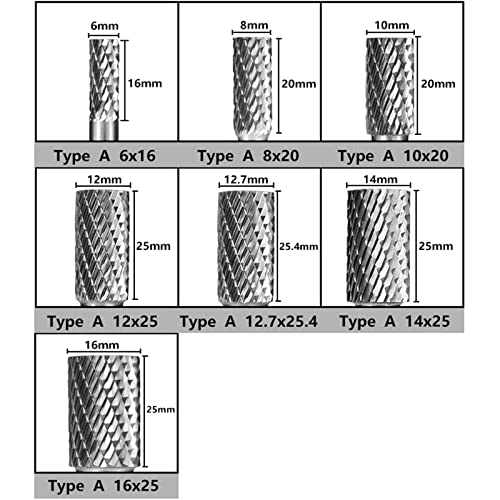 כפול חיתוך קבצי סיבוב לקוטר מתכת 12-25.4 ממ 6 ממ שוק טונגסטן קרביד בור סיביות סיבוב סיבוב כלי עץ 1 pcs