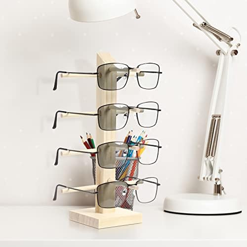 משקפי שמש של Bestoyard תצוגת משקפי עץ משקפי עץ תצוגת מעמד מארגן ארבע שכבות