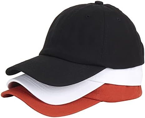 UMEEPAR 3 חבילה כותנה כותנה כובע כותנה כובע כובע אבא לא מובנה פרופיל נמוך לנשים