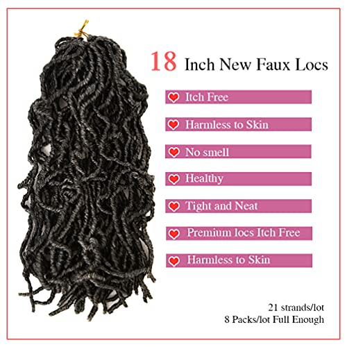 8 חבילות פו לוקס סרוגה שיער לנשים שחורות, 18 אינץ אפור שדרוג מראש כרך אלת לוקס סרוגה שיער, סינטטי קולעת שיער הרחבות