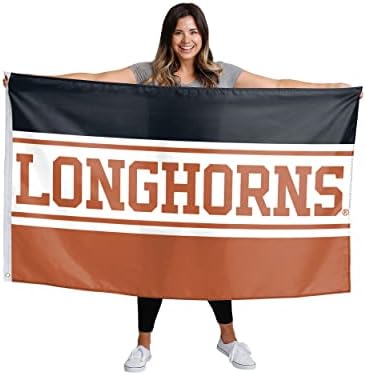 NCAA טקסס לונגהורנס יוניסקס דו צדדי כפול 3 'x 5' לוגו צוות דגל אופקי, אופקי 3 'x 5', גודל אחד