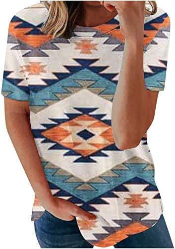 נשים קצר שרוולים טוניקות חולצות אתני סגנון בציר חולצות עגול-צוואר מזדמן בתוספת גודל חולצה סווטשירט בסוודרים