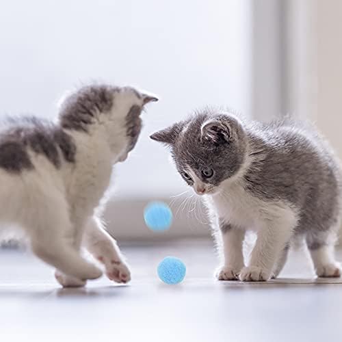 מוליין גדול חתול צעצוע כדורי, רך חתול כדורי 1 אינץ חתלתול פום פום כדור חתול לשחק צעצוע