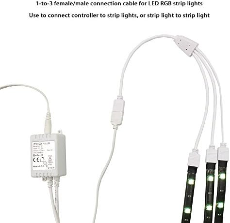 לפידסטאר נקבה/זכר 3-כיווני 4 פינים RGB רצועת LED מפצל-כבל מחבר LED לאורות רצועת LED משתנים צבע RGB
