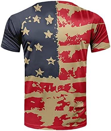 XXVR Mens 4 ביולי חייל חולצות שרוול קצר דגל אמריקה דגל עצמאות יום עצמאות חולצות רטרו צמרת כוכבים ופסים חולצות טירט