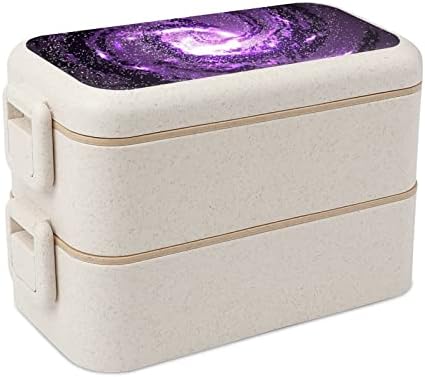 גלקסיות סגולות ערפיליות קוסמוס קוסמוס כפול לערימה בנטו קופסת ארוחת צהריים ניתן לשימוש חוזר לארוחת צהריים עם כלי