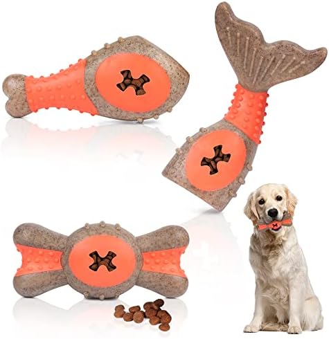 צעצועי כלב סופר ללעיסה אגרסיבית 3 מארז, גומי ניילון בלתי ניתן להריסה צעצועי לעיסת כלבים לכלבים קטנים, פינוק אינטראקטיבי