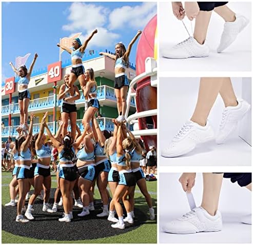 אק לעודד נעלי נוער נוער בנות נשים-לבן מעודדות ריקוד נוח ספורט אתלטי אימון צוות תחרות סניקרס