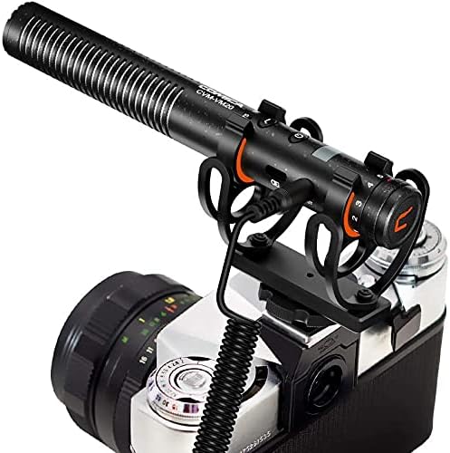 Comica Audio CVM-VM20 Camera-Mount קולנוע ושידור וידאו וידאו סופר קרדיואיד מיקרופון מיקרופון שלם עם Lyxpro Boompole,