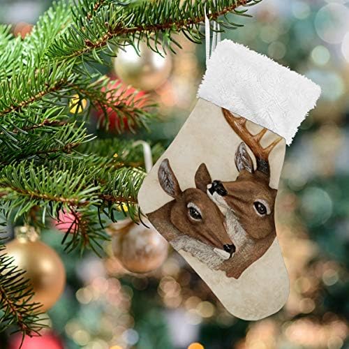 גרבי חג המולד של Alaza צבי קלאסיות קלאסיות קישוטים לגרביים קטנים מותאמים אישית לעיצוב המסיבות של עונת החגים המשפחתית של 4,7.87