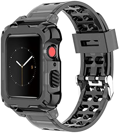 תואם ללהקת הספורט של Apple Watch 42/44 ממ עם Case - TPU רצועת רצועת שעון מגן רך עבור IWatch Series 6 SE 5 4 3 2 1