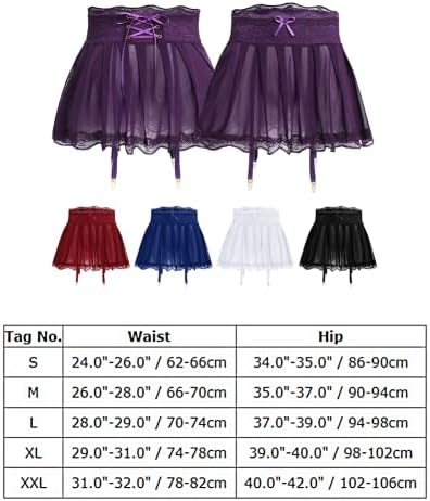 חצאית מיני חצאית של גברים של ABAFIP חצאית מיני עם חצאית מיני עם חגורת תחרה רצועת תחרה טול חצאיות מיקרו תחתונים תחתונים
