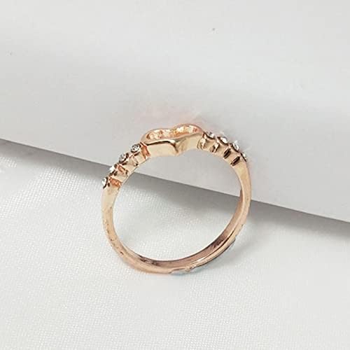 רוז זהב מבטיח טבעות עדינות מעצבת טבעת אופנה יהלום אור יוקרה טבעת טבעת גבוהה טבעות שרף גודל 9