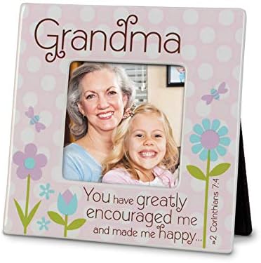 מגדלור מוצרים נוצריים סבתא עודדת אותי פרחוני אביב 7.5 x 7.5 מסגרת צילום קרמיקה