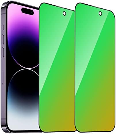 אליפלט 2 מארז לאייפון 14 פרו מקס פרטיות מגן מסך מזג זכוכית לאייפון 14 פרומקס 6.7 אינץ שיפוע ירוק אנטי ריגול אנטי