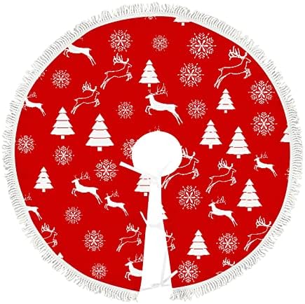 צווארון עץ חג המולד באגוטי צווארון 48 אינץ 'חג המולד חורף שנה חדשה עץ צבי עץ אדום עץ מחצלת מחצלת מחצלת לחג