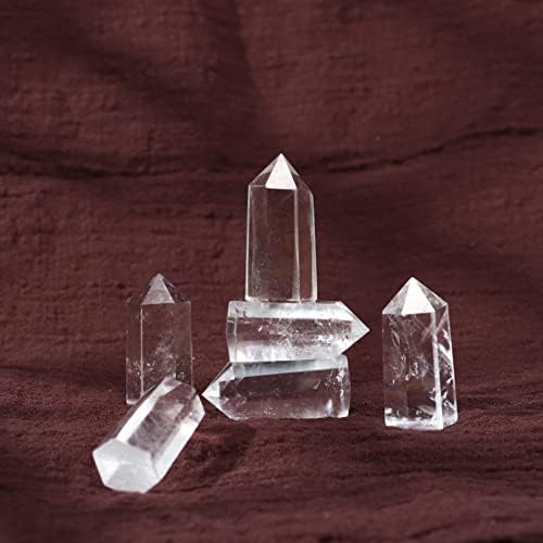 Apengshi Clear Quartz Mealing Crystal מגדל 6 נקודה אחת עם נקודה יחידה צ'אקרה טבעית Chakra Crystal Collection מתנה
