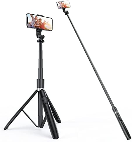 חצובה חצובה של Selfie Stick 51 '' Atumtek 51 ', עמדת חצובה טלפונית יציבה עם שלט אלחוטי עבור Tik Tok, FaceTime, התקרבות,