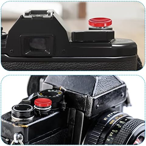 כפתור תריס מצלמה של פטיקיל, 4 חבילות כפתור שחרור תריס רך כפתור מצלמת נחושת טהורה כפתור קעור מתאים למצלמת DSLR/SLR,