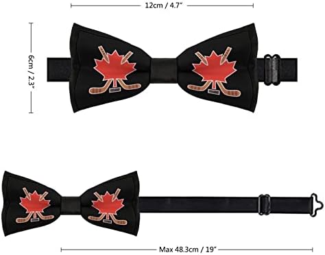 קנדה מייפל הוקי גברים של מראש קשור עניבות פרפר מתכוונן מודפס חידוש עניבה