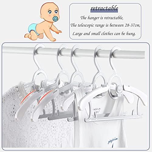 קולבי תינוקות של JSF לארון, 20 חבילות אפורות ללא החלקה והרחבת פלסטיק פלסטיק קולבי תינוקות יילוד 11 -14 קולב מעיל