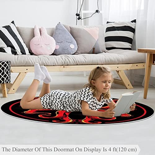 Llnsuply בגודל גדול 4 מטר ילדים עגול ילדים שטיח שטיח תמנון אדום וקטור משתלת כרית שטיח לא תלוש ילדים שטיח פליימת משחק