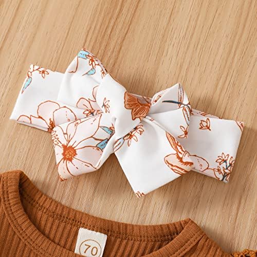 תינוקת יילוד תינוקת סתיו בגדי ריפל שרוול שרוול רומפר+חצאית פרחונית פרחית פרות שמלת ליין+סרט חורף חורף