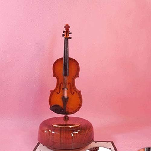 Ylyajy 1 קופסת מוסיקה אדומה של כינור סיבוב תכשיטי מוסיקה תכשיטים של כלי שולחן עבודה