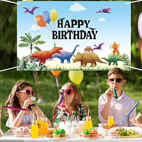6 על 3.6 רגל דינוזאור רקע למסיבת יום הולדת דינוזאור יום הולדת באנר לבנים בנות ילדים דינוזאור נושא מסיבת יום הולדת קישוטי