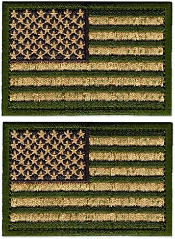 ירוק ושזוף דגל אמריקאי ברזל על טלאים, צבא ירוק ארהב ארצות הברית של אמריקה, טלאי דגל אמריקא