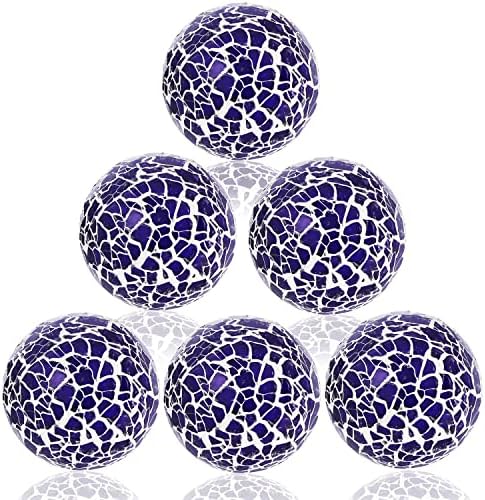 Kesywale 6 יחידות כדורים דקורטיביים מוגדרים 2.4 אינץ '/ 6 סמ כדורי פסיפס קטנים כדורי זכוכית כדורים דקורטיביים