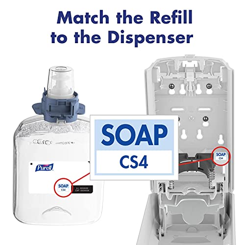 PURELL סבון בריא BAK E2 קצף אנטי -מיקרוביאלי, ללא ניחוח, 1250 מל מילוי סבון יד למתקן סבון סבון PURELL CS4 -