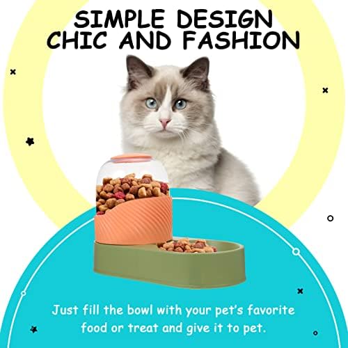יבש חתול חנות לחיות מחמד גור קערות פלסטיק לטפל מיכל קערת אוטומטי אכילת אחסון מזון מתקן דולף כלי כלב חתלתול מחזיק