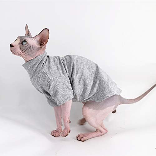 ספינקס חתול בגדי חורף עבה כותנה חולצות שכבה כפולה לחיות מחמד בגדים, סוודר חתלתול חולצות עם שרוולים, חסר שיער חתול פיג