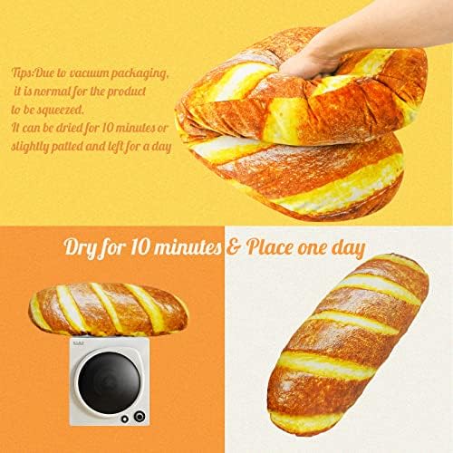 QYA 3D סימולציה של כרית לחם חמאה למתנה מצחיקה, כרית לחם כרית באורך 32 אינץ
