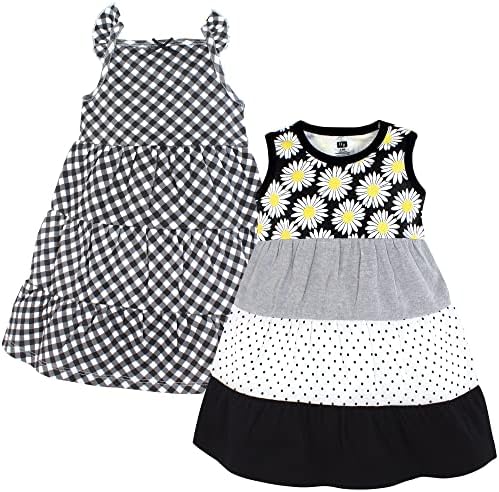 שמלות כותנה לתינוקות של הדסון, שמלות כותנה, חיננית שחורה, 4 פעוטות