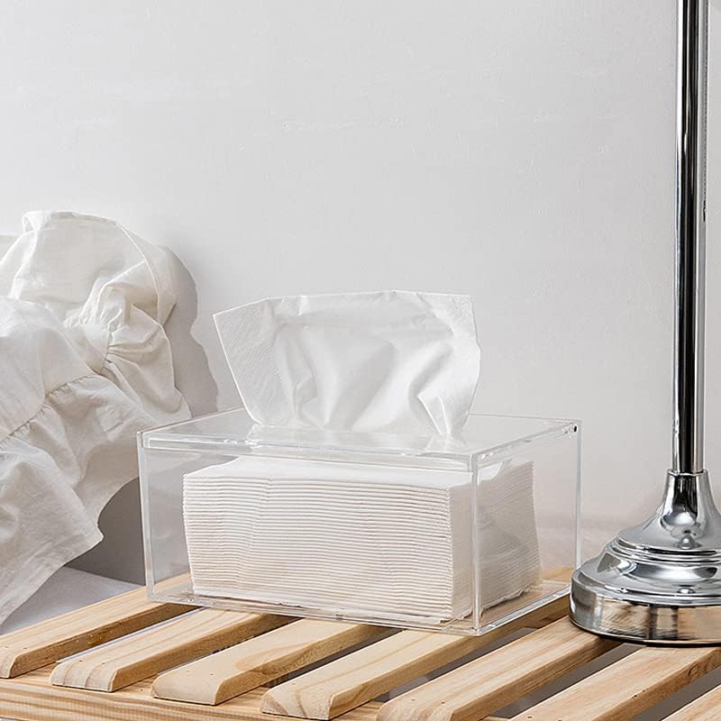 קופסת רקמות Danciwood אקרילית מחזיקת רקמות ברורה מארגן מחזיק מלבני לחדר אמבטיה שולחן משטח שולחן בחדר אמבטיה