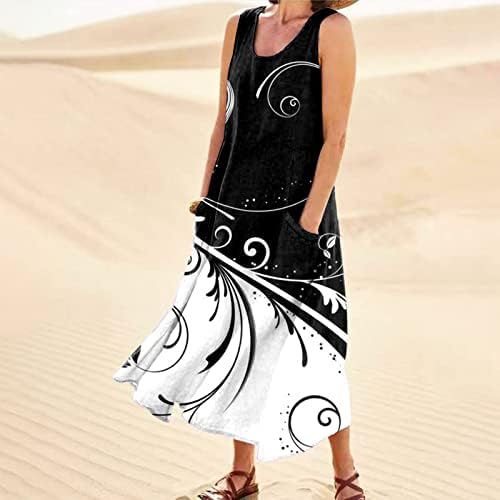 מידי שמלות קיץ נשים של קיץ מקרית שרוולים ארוך מקסי חוף שמלת פס קצר שרוול שמלה