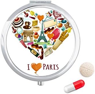 צרפת אהבת פריז אייפל קשת של נצחון לב גלולת מקרה כיס רפואת אחסון תיבת מיכל מתקן