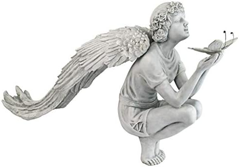 תכנן טוסקאנו להתפלל לשלום פסל פסלון מלאך, 9 ב x 3 ב- x 4.5 אינץ ', לבן