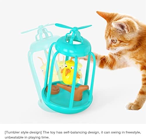 צעצוע חיית מחמד כוסות כוסות ציפורים בצורת כלוב, צעצוע חתול מצחיק רב-פונקציונלי, הקלה על חרדה חתלתול העשרה עצמית