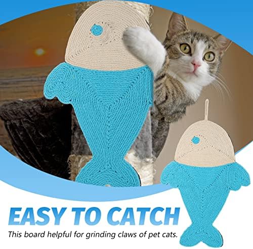 פטקאו חתול גרוד חתול גרוד סיסל חתול שריטה כרית: דגים בצורת סיסל טופר טחינת כרית מקורה חתול צעצוע חתלתול טופר