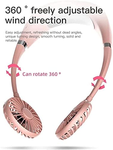 אוזניות מאווררי צוואר ניידים של Waczj עיצוב עיצוב חיצוני 3 מהירויות לביש אולטרה שקט 360 מעלות מסתובבות מתאימות