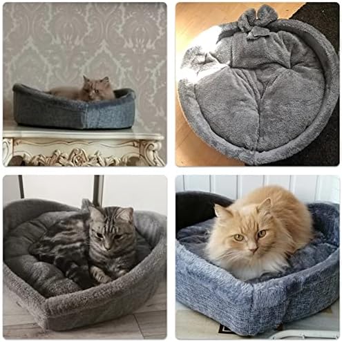 תא חתול מיטת לב בצורת מיטה לחיות מחמד לחתולים כלבים כותנה קטיפה רך קיטי גור שינה מלונה לחיות מחמד קן