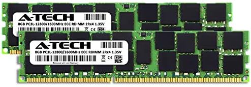 A -Tech 16GB ערכת זיכרון זיכרון זיכרון עבור Dell Precision T3600 - DDR3L 1600MHz PC3-12800 ECC רשום RDIMM 2RX4 1.35V - שרת