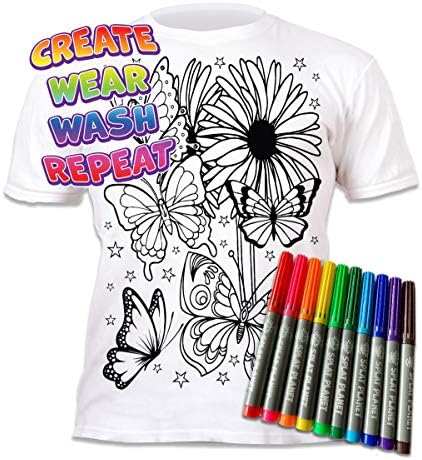 מעיכה כוכב צבע ב פרפרים חולצה עם 10 שאינו רעיל רחיץ קסם סמני-צבע ב ולשטוף את חולצה
